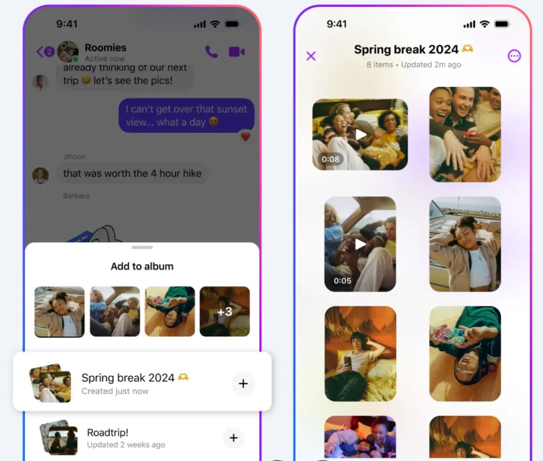 The update allows users to create group albums. (Meta)