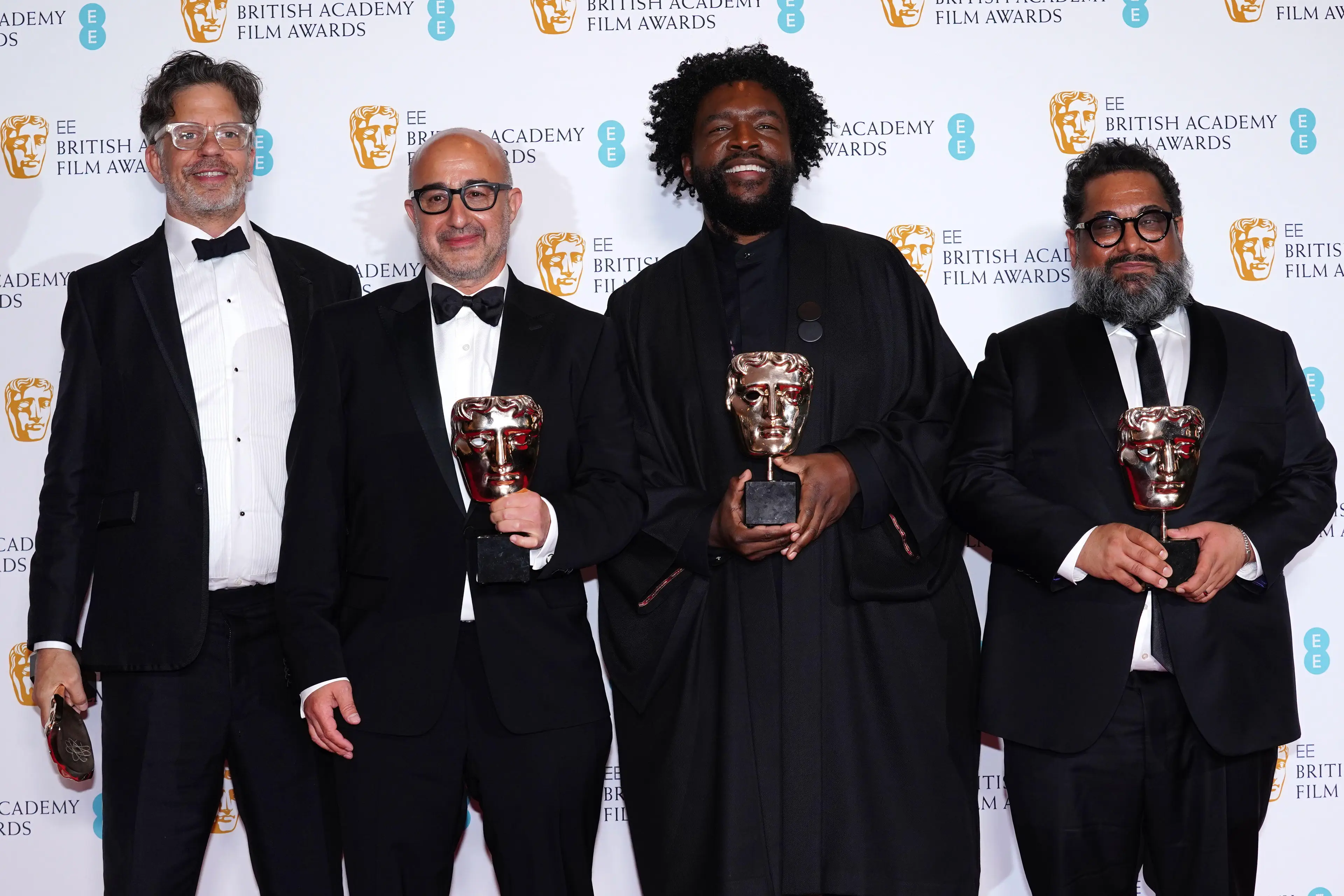 The Summer of Soul team with their Oscars.