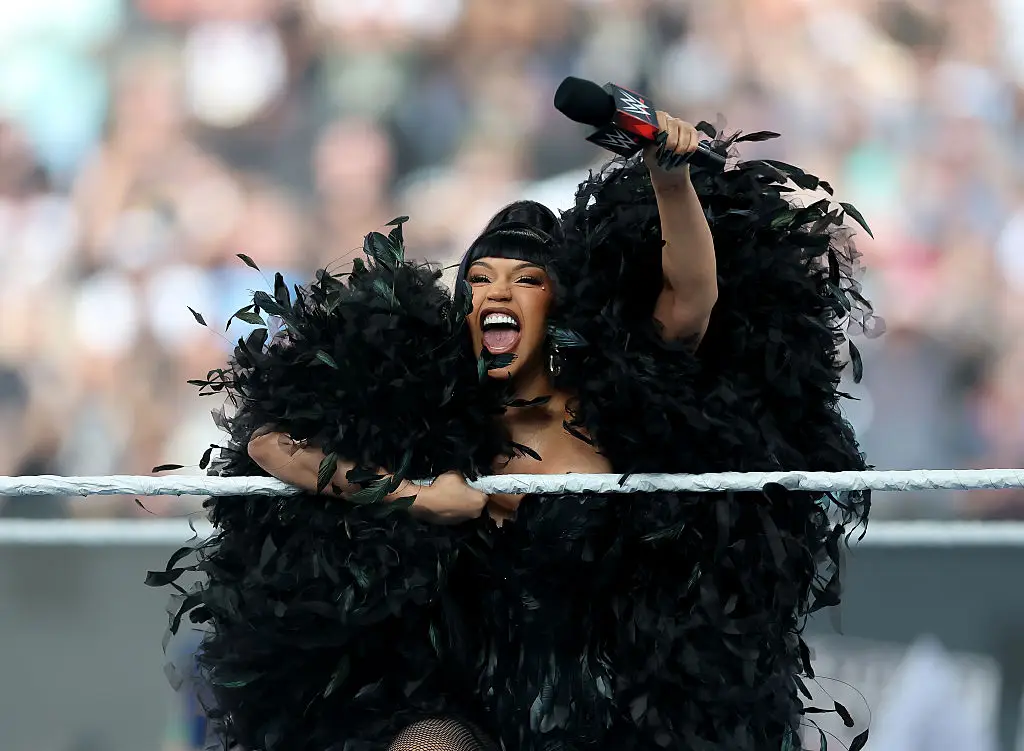 The singer, pictured performing in the ring during WWE 2025 SummerSlam, told her fans 'if I call you fat it's not a big deal' (Elsa/Getty Images)