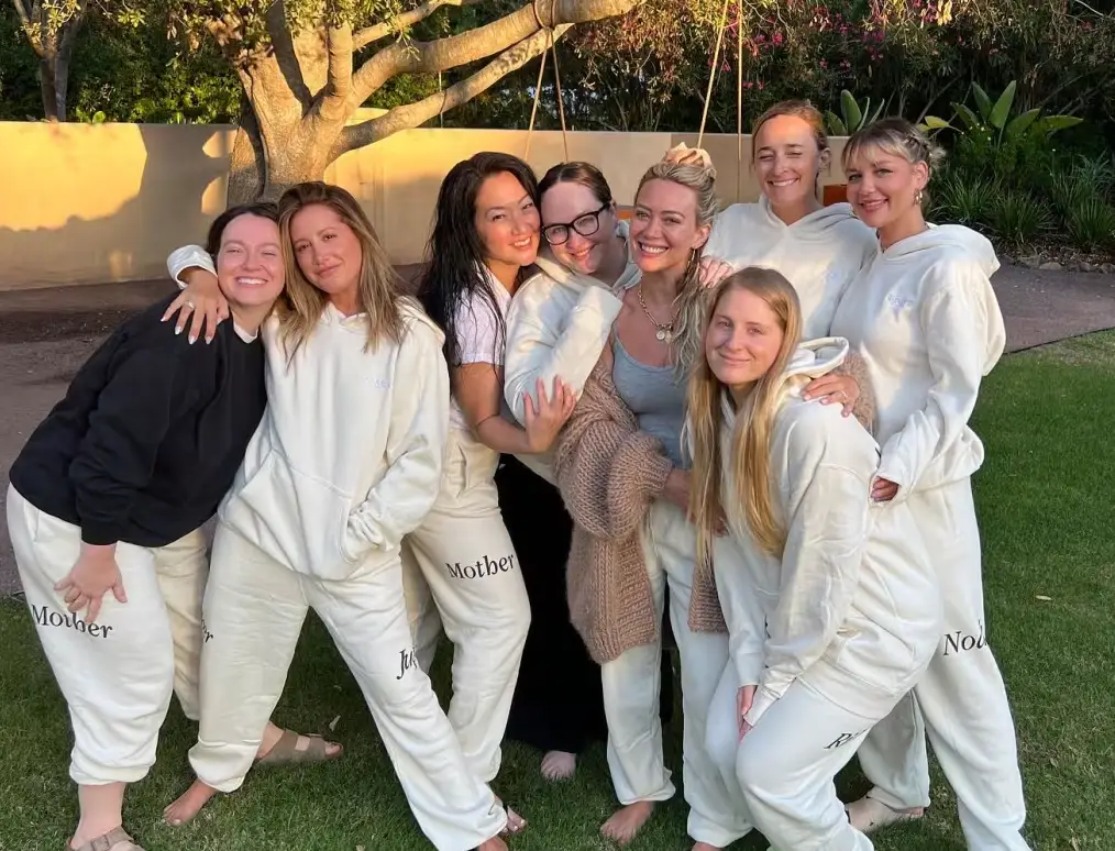 Some speculated that Tisdale's essay was about a group of moms with some very famous faces in it, but her reps denied it (@hilaryduff/Instagram)