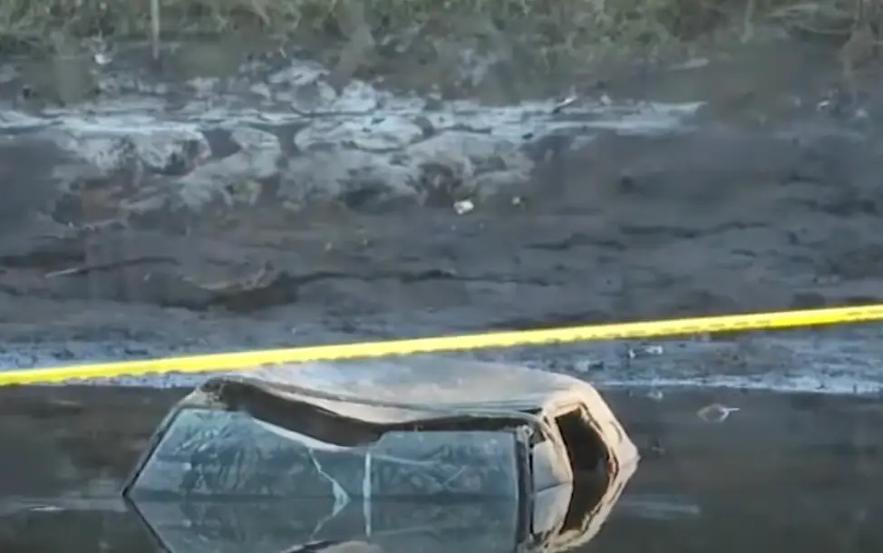 A car was pulled from a pond near where the pair were last seen  (YouTube/ Eyewitness News ABCNY)