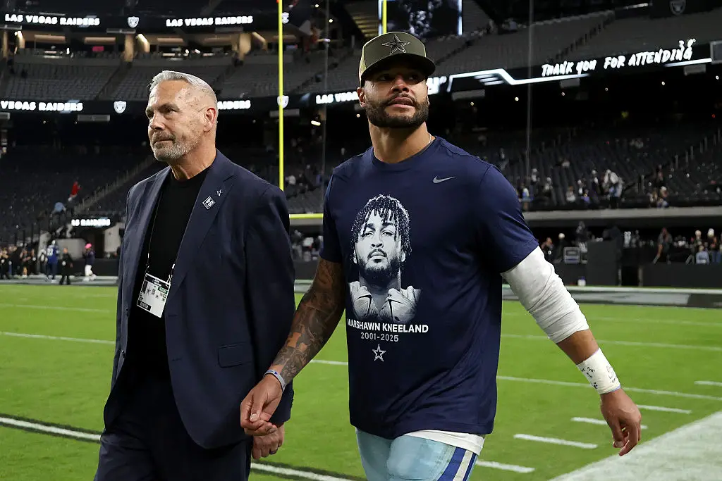 Dak Prescott wrote 'one love' on his wrist wrap in tribute to Kneeland (Ian Maule/Getty Images)