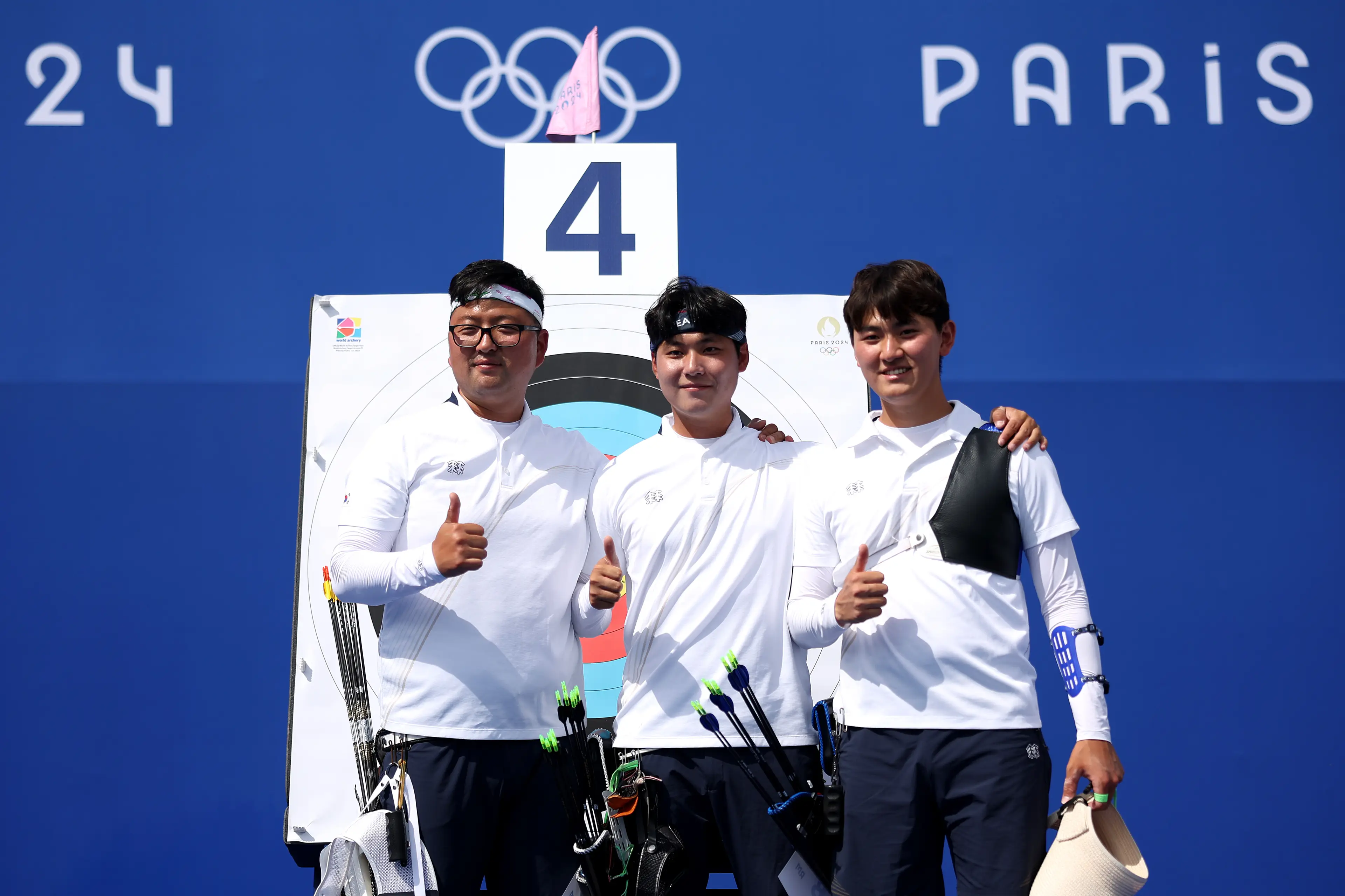 The South Korean archery team. (Alex Pantling/Getty Images)