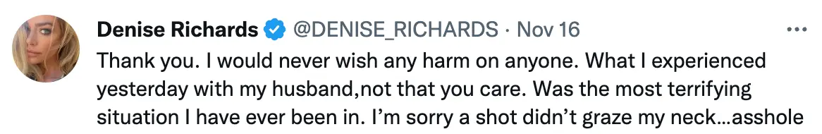 The model has since called out the 'a**hole' who shot at her truck.