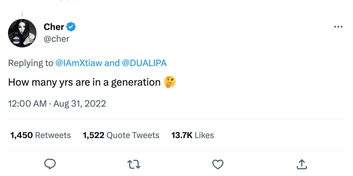 "How many yrs are in a generation?"