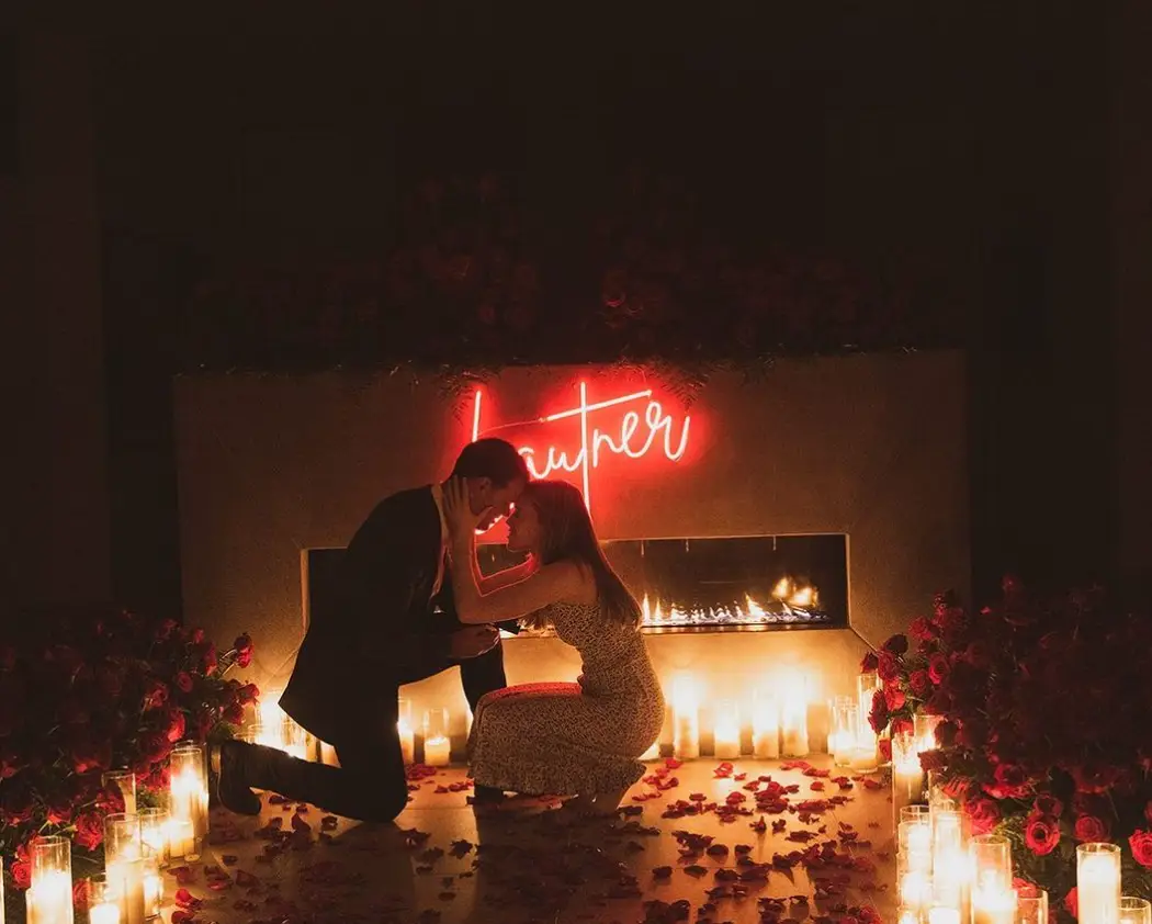 The happy couple were engaged in 2021.