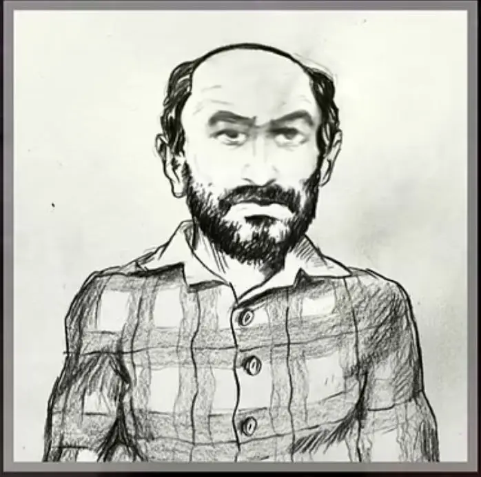 A police sketch of Mr Cruel's possible appearance.