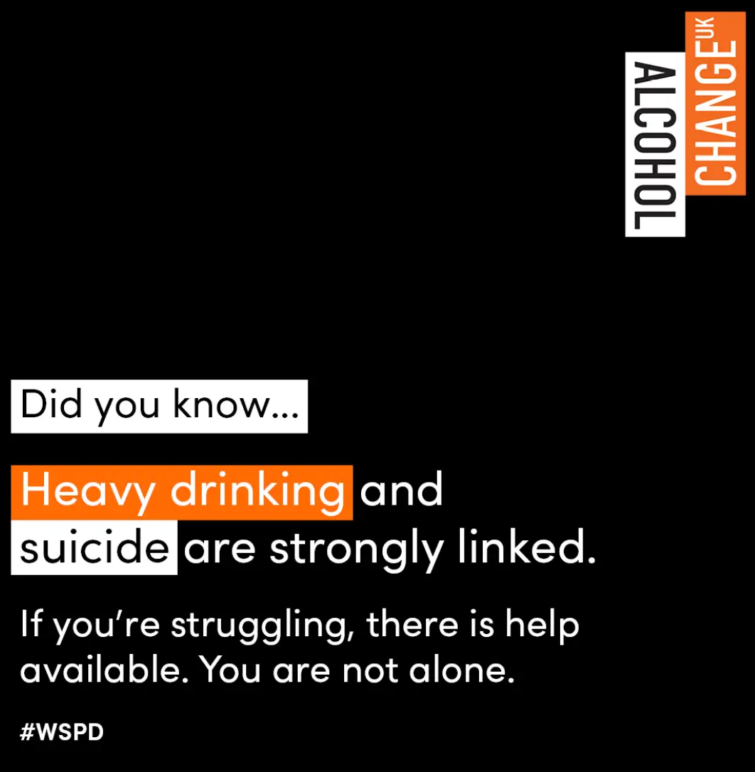 Heavy drinking and suicide are 'strongly linked' (Instagram/ @ alcoholchangeuk) 