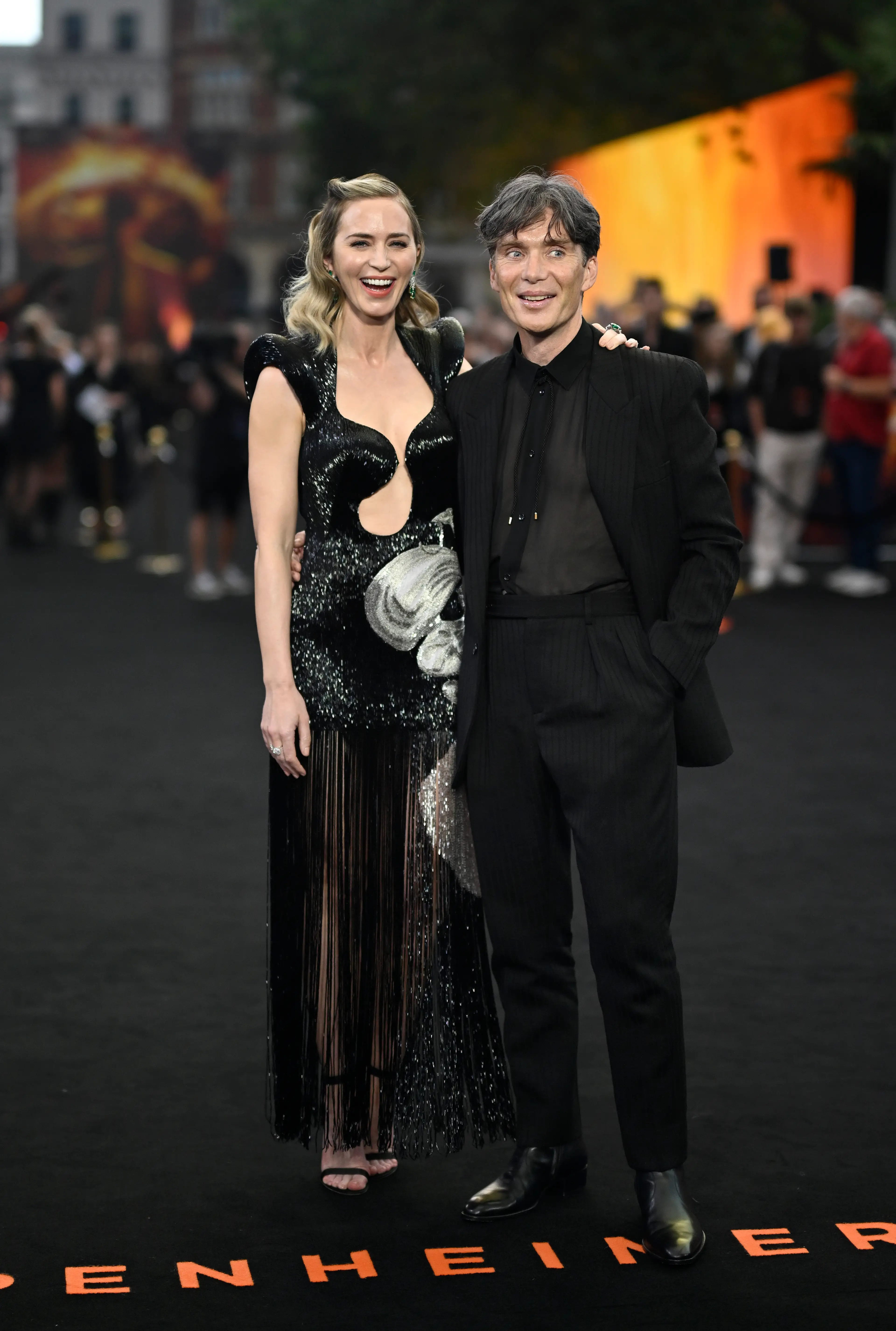 Cillian Murphy and Blunt were among the stars to walk out of the London premiere.