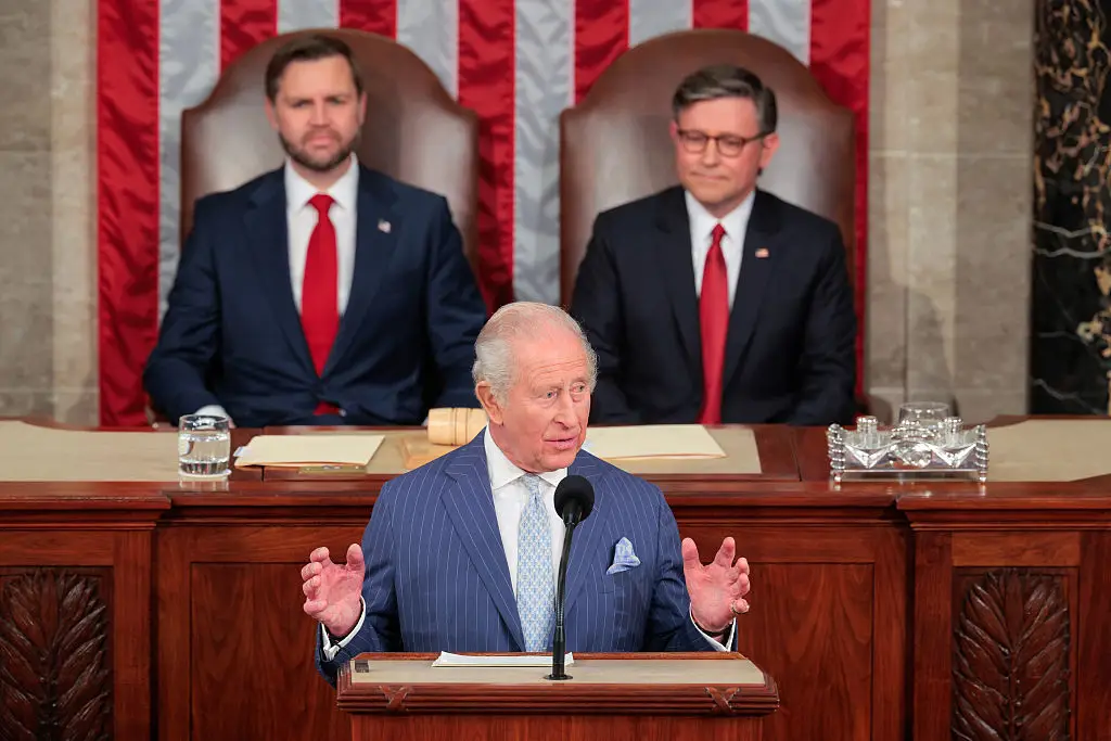 King Charles received standing ovations from both sides of Congress for his address, which explored the two countries' shared history (Chip Somodevilla/Getty Images)