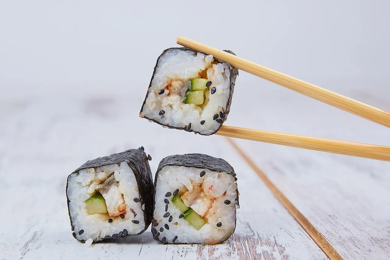 Fish used in sushi is frozen to kill parasites.