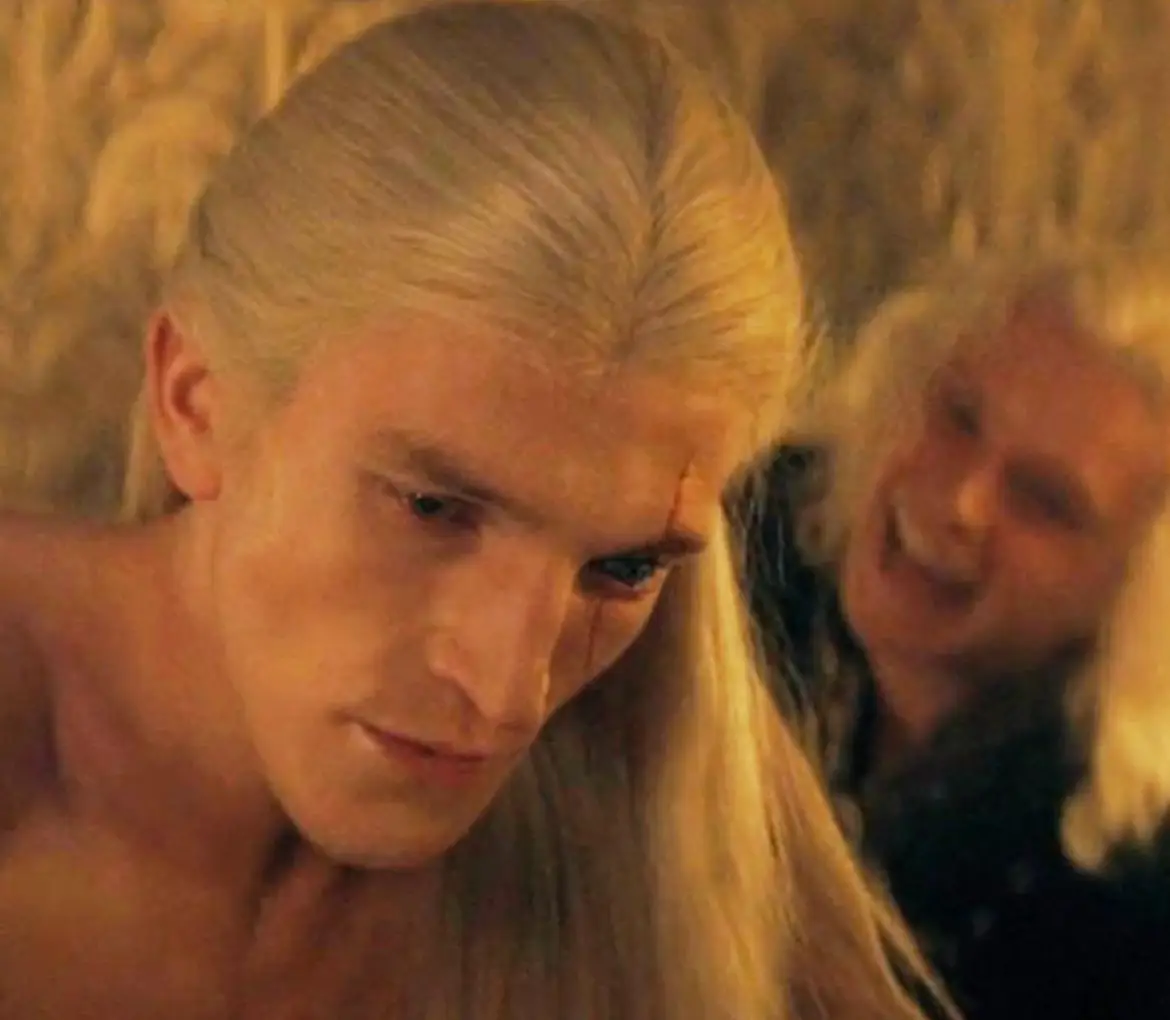 Ewan Mitchell stripped off while he portrayed Aemond. (HBO)