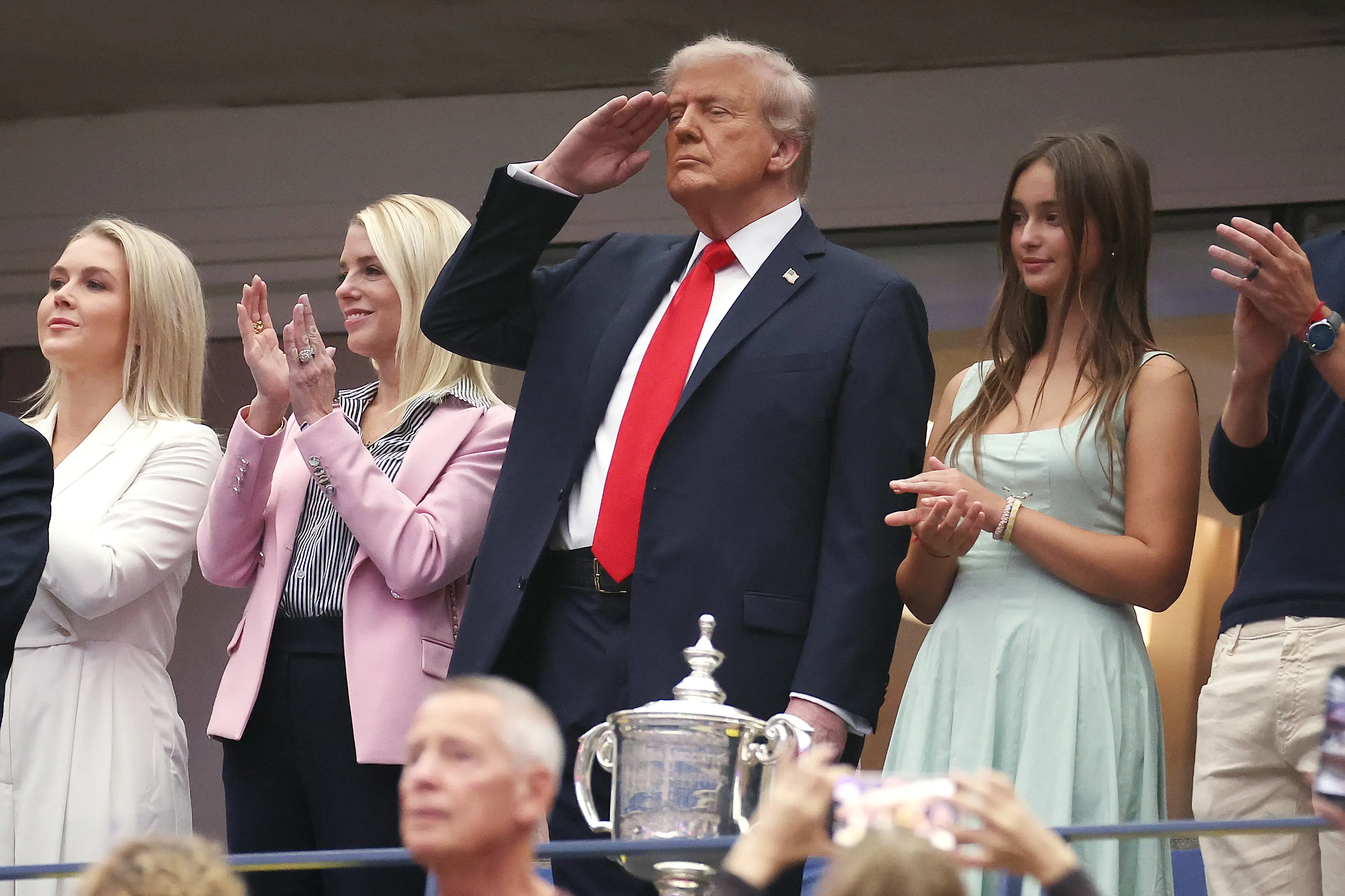 Donald Trump was at the US Open on Sunday (Sarah Stier/Getty Images)