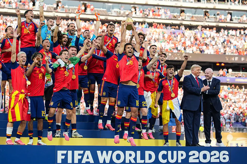 Trump was 'ushered away' by the FIFA President (Andrew Harnik/Getty Images)