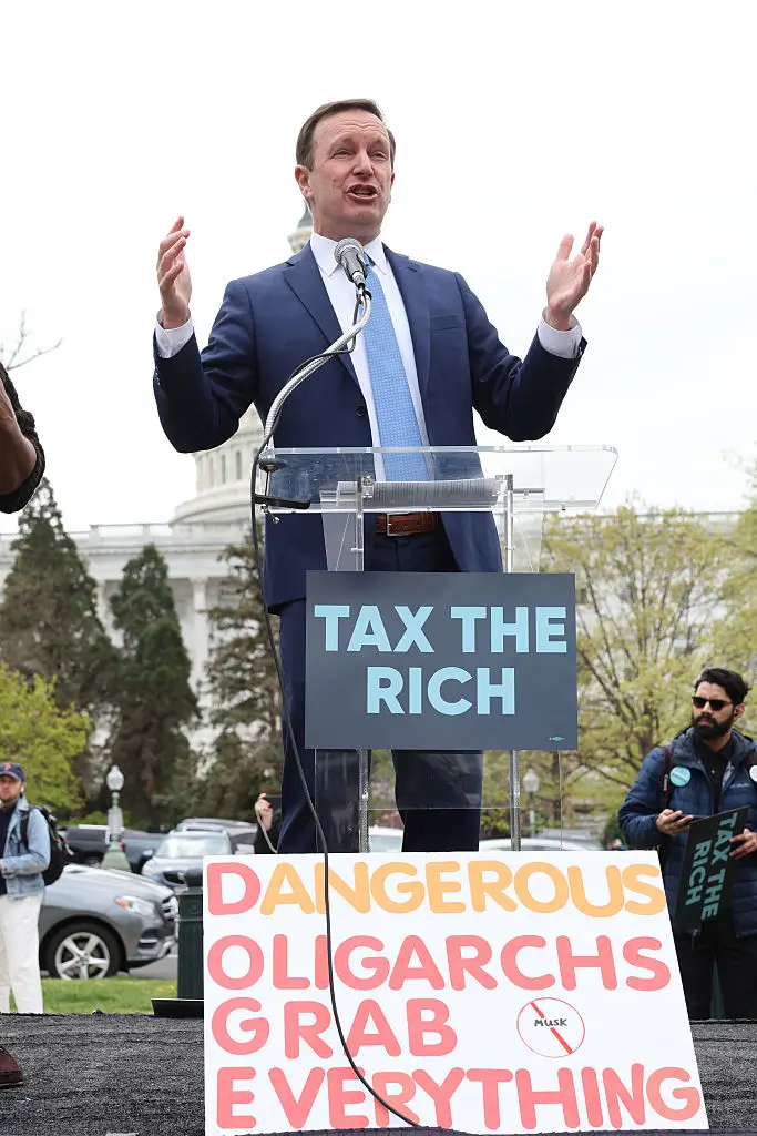 Senator Chris Murphy has suggested Trump's advise could infringe on insider trading standards (Jemal Countess/Getty Images for Fair Share America)