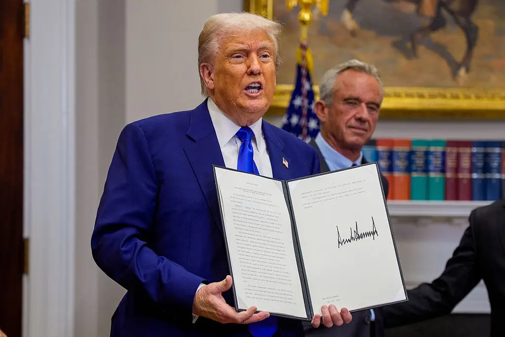 He signed an executive order to reduce the cost of prescription drugs for US consumers by 80 percent (Andrew Harnik/Getty Images)