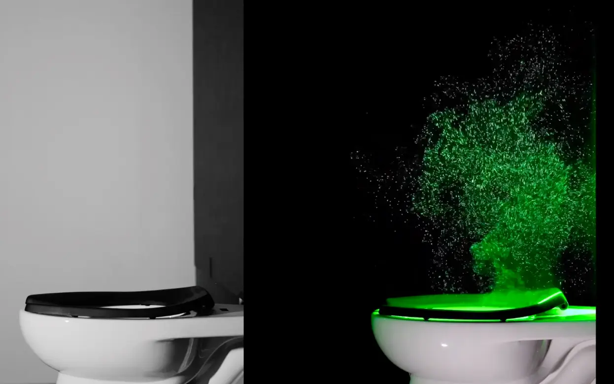 Researchers used laser to show the water droplets.