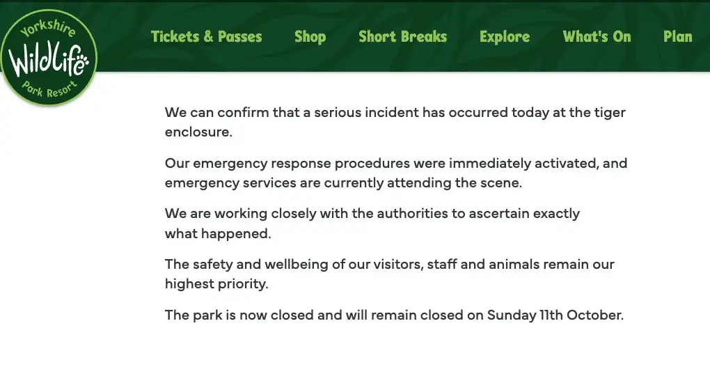 Yorkshire Wildlife Park describes itself as a ‘walk-through wildlife adventure’ and is home to lions, giraffes, tigers, leopards and black rhinos. (Yorkshire Wildlife Park)