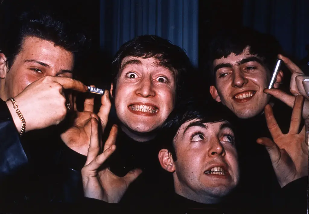 The Beatles posing in Hamburg during their residency at The Star Club in May 1962. Left to right: Pete Best, John Lennon (1940-1980), Paul McCartney and George Harrison (1943-2001). (Photo by Horst Fascher/K & K Ulf Kruger OHG/Redferns)