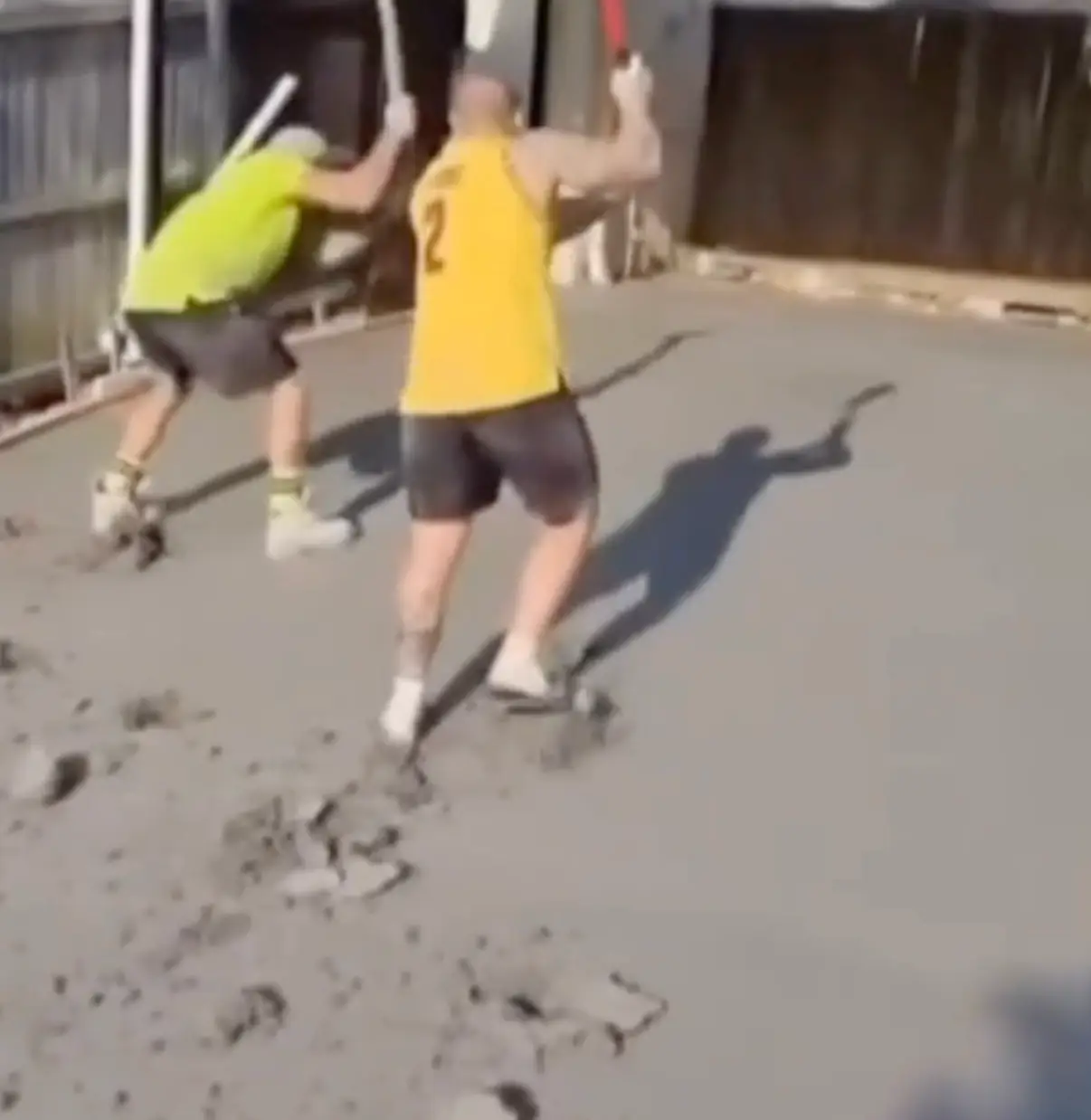 The builders allegedly warned Viola before smashing up the driveway.