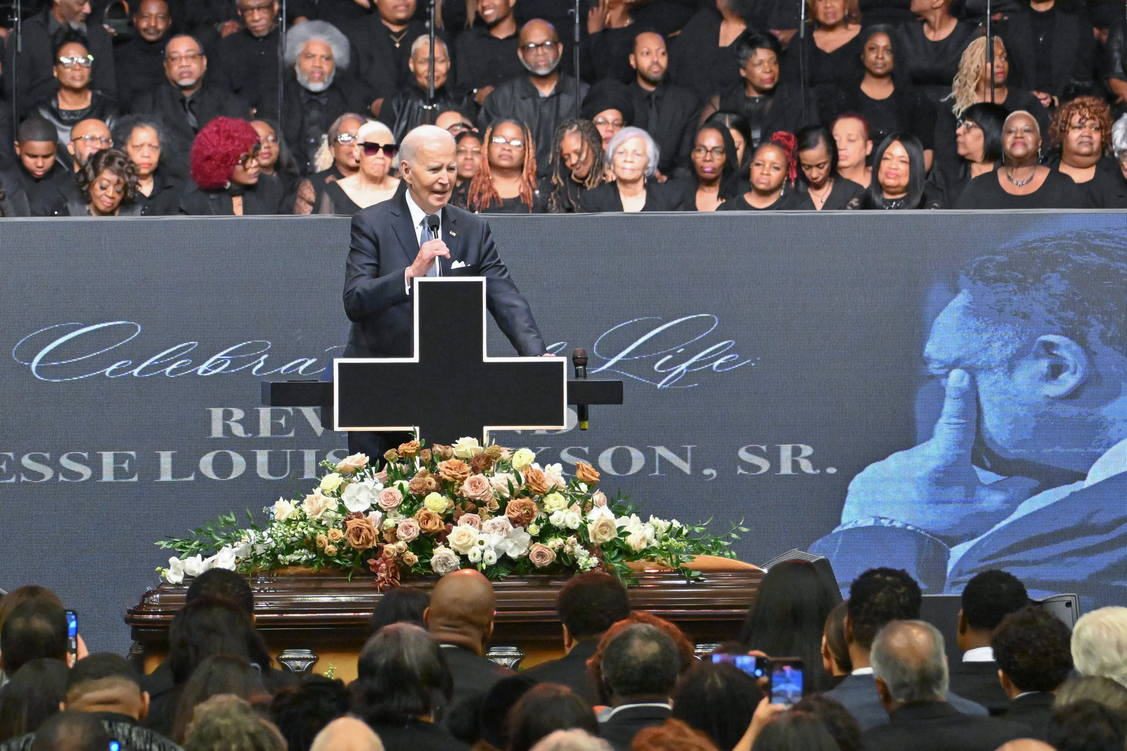 Joe Biden spoke at Jesse Jackson's funeral (Earl Gibson III/Deadline via Getty Images)