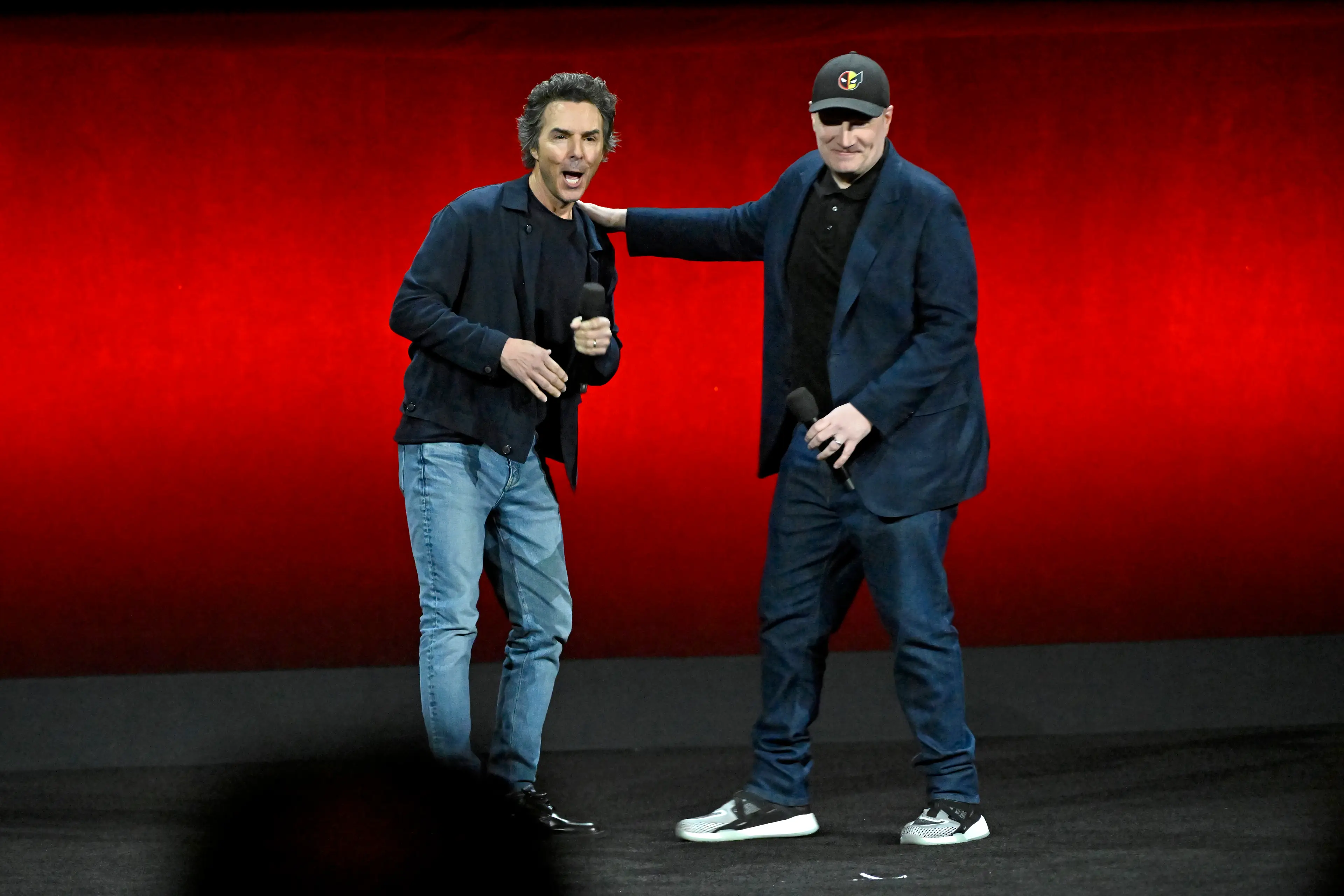 Director Shawn Levy with Kevin Feige (David Becker via Getty Images)