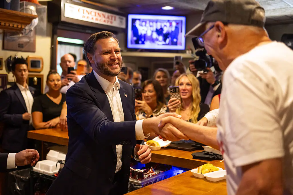 It said Vance was mainly supported by older men and white voters (Photo by Leandro Lozada / AFP via Getty Images)