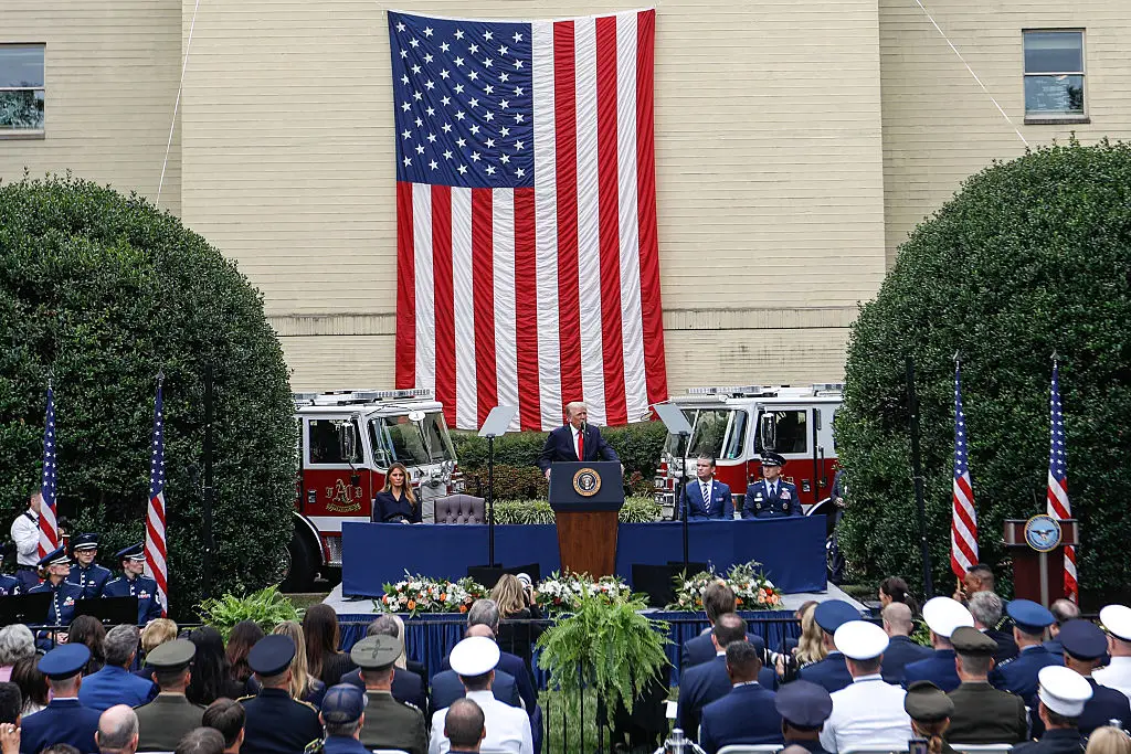 Donald Trump marked 9/11 at the Pentagon last year - it looks like he will again this year too. (Photo by Yasin Ozturk/Anadolu via Getty Images)