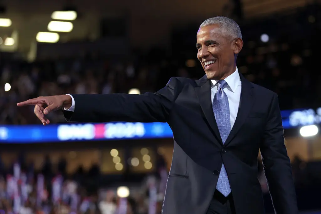 Former President Barack Obama during the 2024 Democratic National Convention (Getty Images)