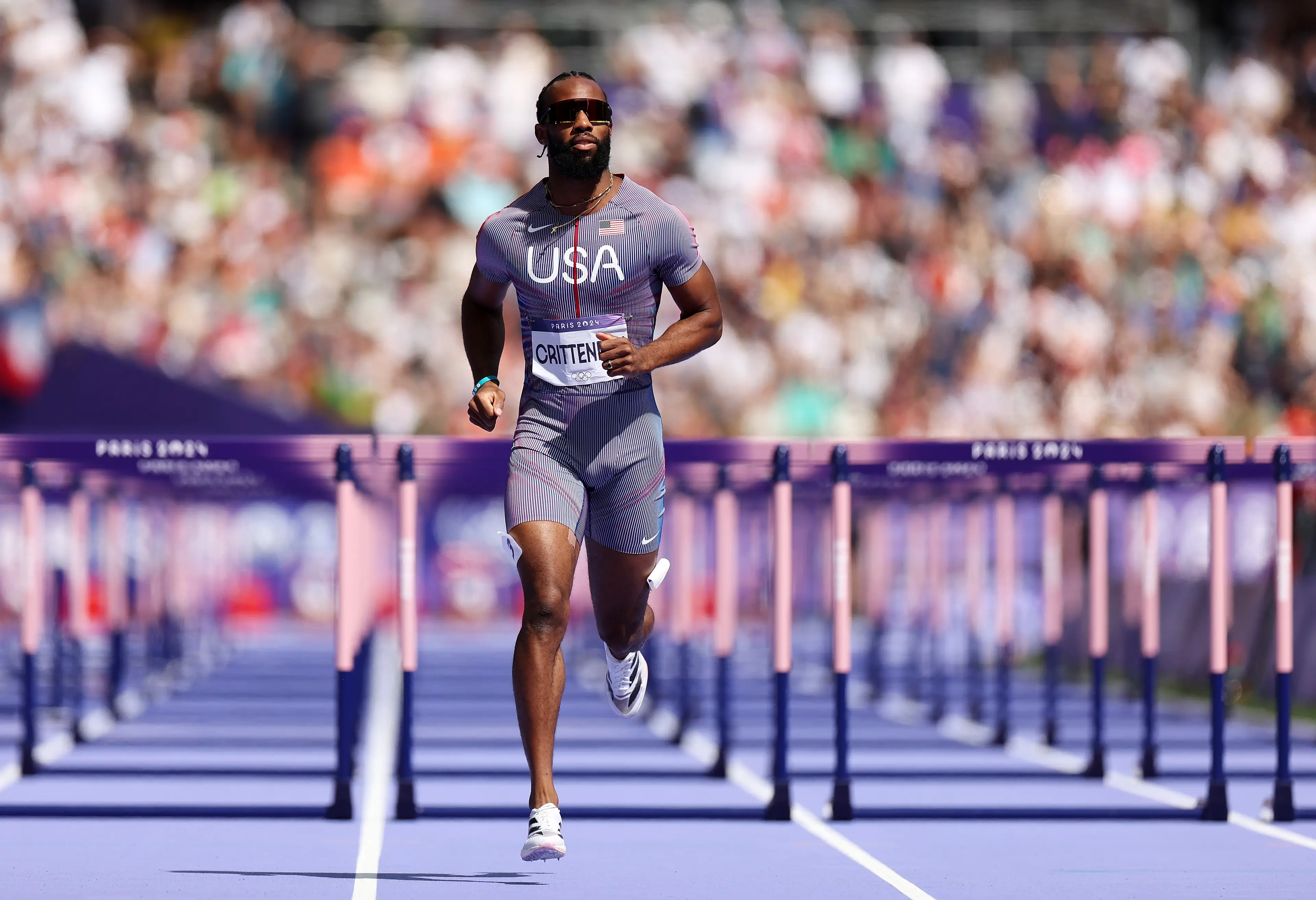 Crittenden explained he had been conserving his energy due to a twinge while warming up. (Hannah Peters/Getty Images)