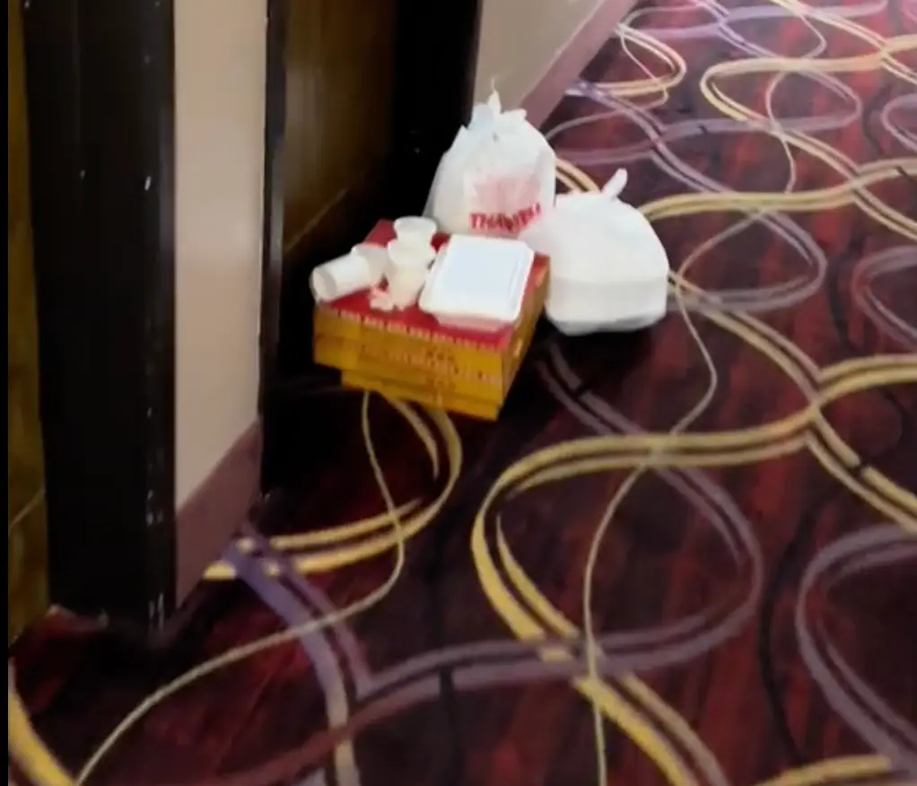 The food outside the door.