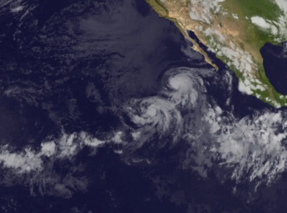 Hurricane Irwin collided with Hurricane Hilary in 2017 (National Weather Service)