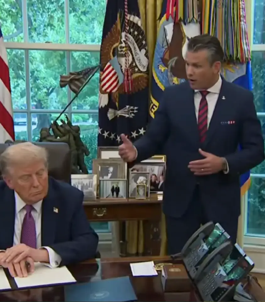 Donald Trump and Pete Hegseth announced the Pentagons new name (X/@EdKrassen)