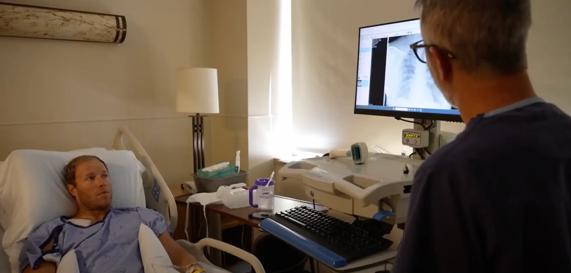 He credits his helmet for saving his life (YouTube/KTVQ News)