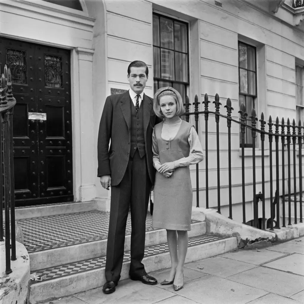 John Bingham, later the 7th Earl of Lucan, and Veronica Mary Duncan announce their engagement, UK, 14th October 1963. He disappeared in November 1974 after their children's nanny was found murdered in their family home (Evening Standard/Hulton Archive/Getty Images)