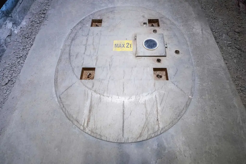A deposition hole, approximately 8m deep and 1.75 m in diameter, is pictured in the Repository in ONKALO, a deep geological disposal underground facility designed to safely store nuclear waste (JONATHAN NACKSTRAND/AFP via Getty Images)