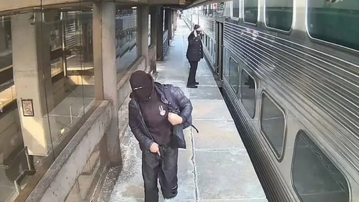 Zion Brown Suspect in Chicago Train Robbery Caught on CCTV. (Police handout)