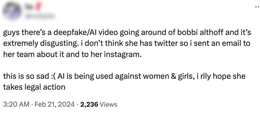 Social media users have defended Althoff.