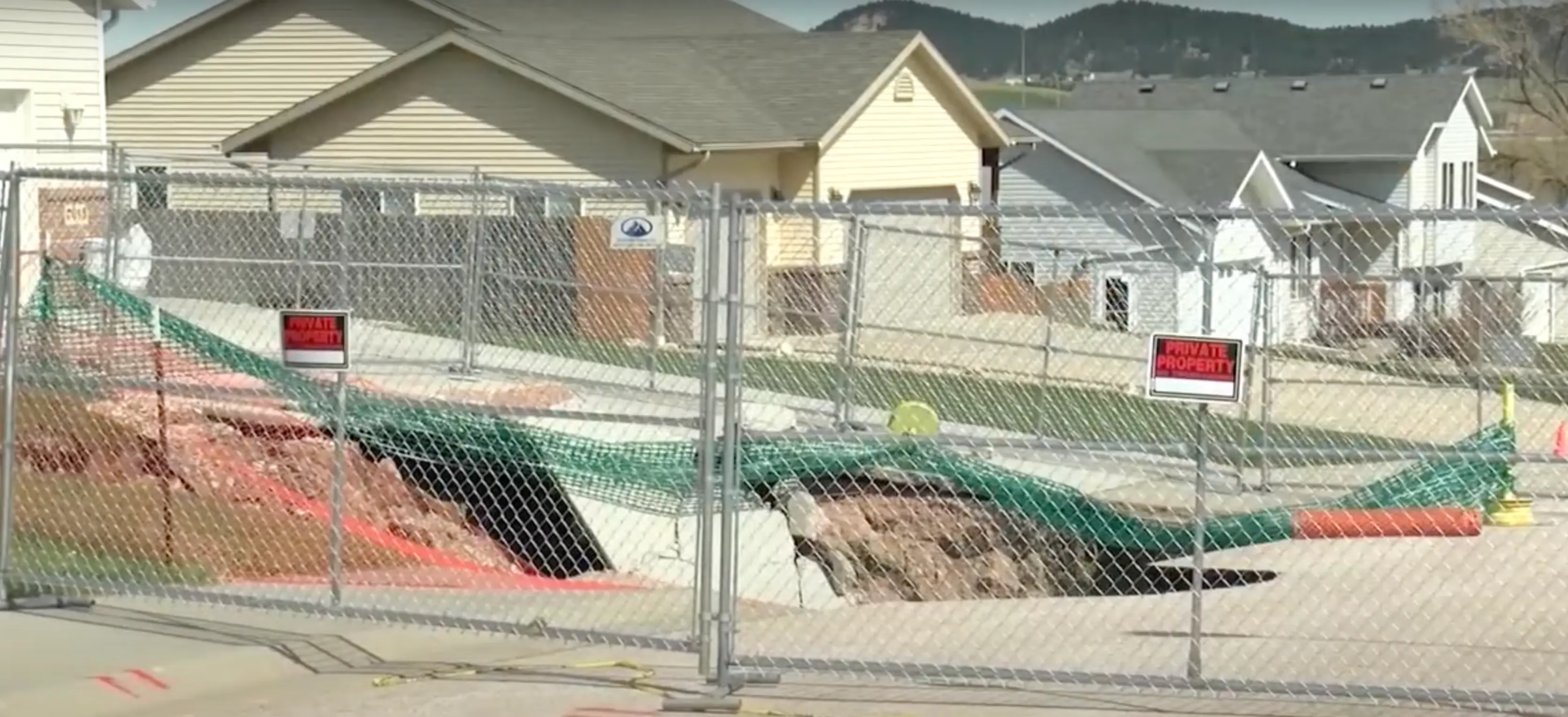 More than 150 households are taking the state of South Dakota to court after it sold land to a farmer despite knowing there were 'voids' beneath the ground (YouTube/KELOLAND News)