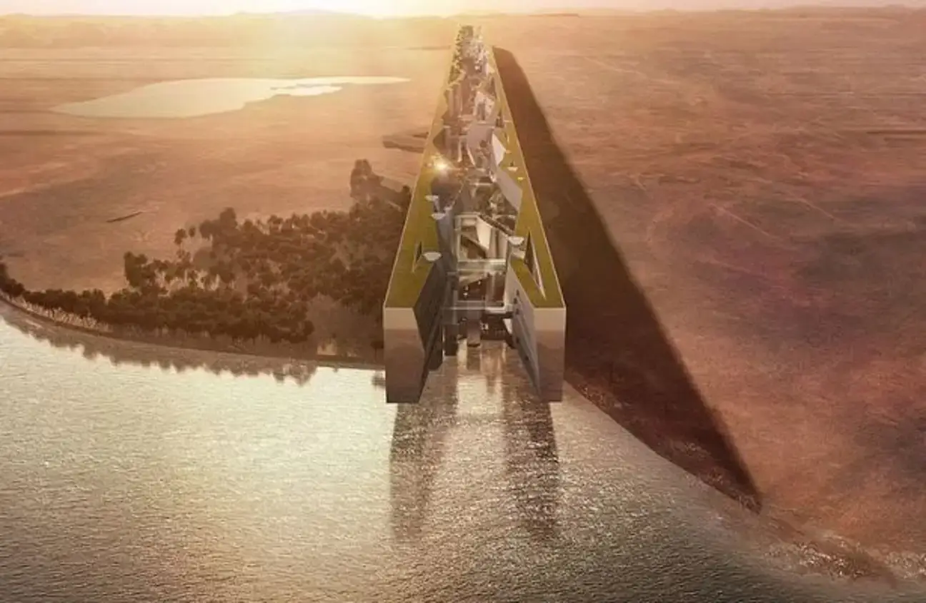 The Line will stretch 75 miles across.