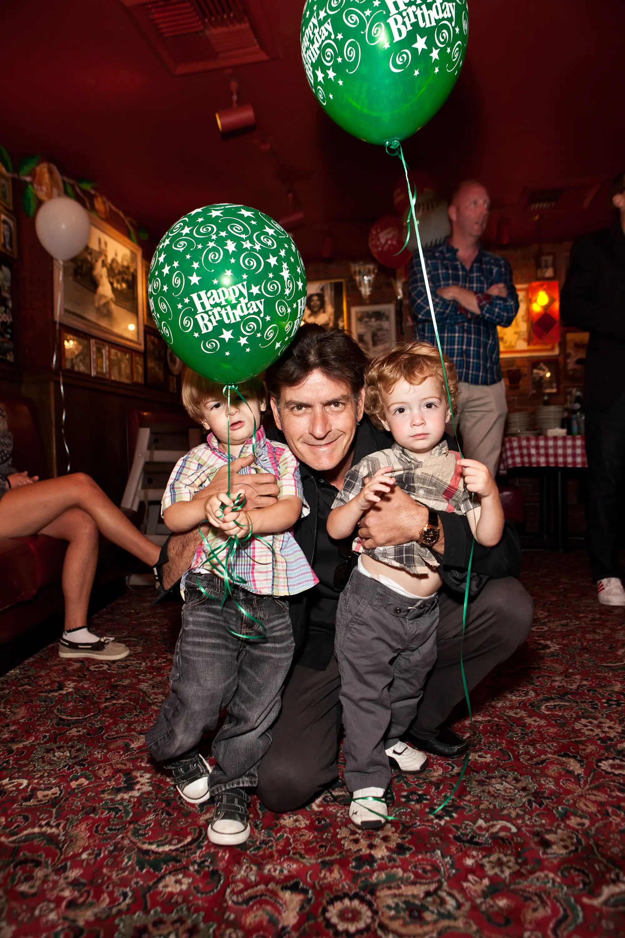 Charlie Sheen celebrated his birthday with his sons in 2011 (Chelsea Lauren/WireImage)