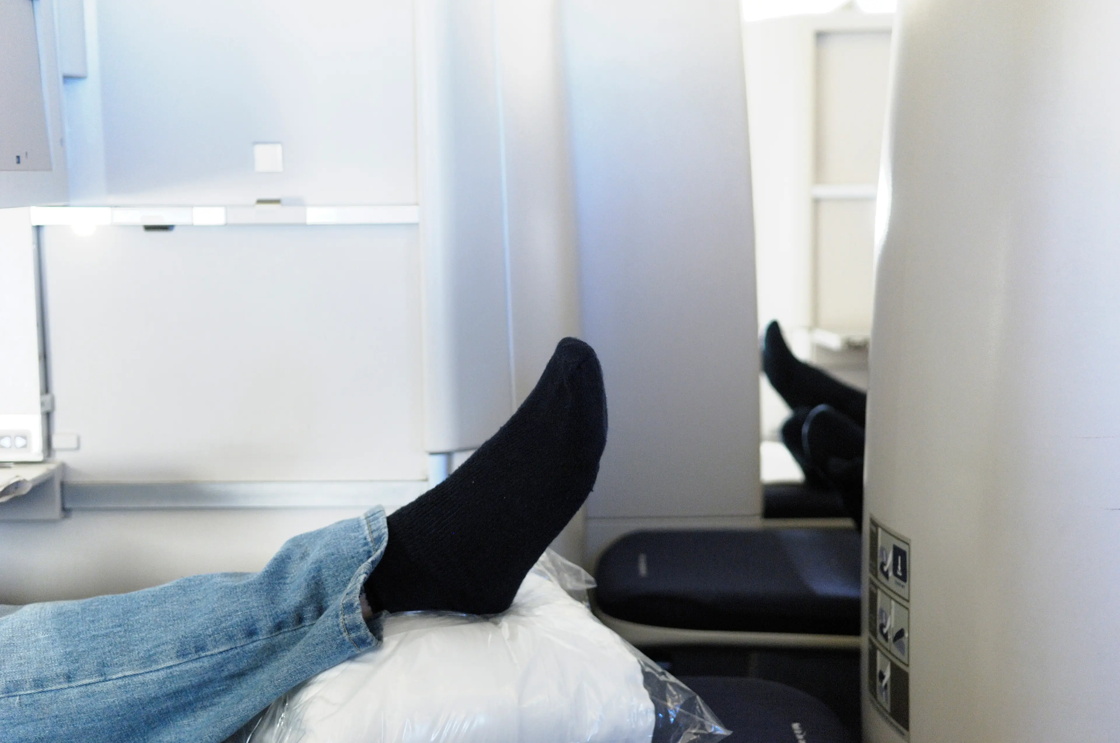 It's advised not to wear black socks on a flight (aviation-images.com/Universal Images Group via Getty Images)