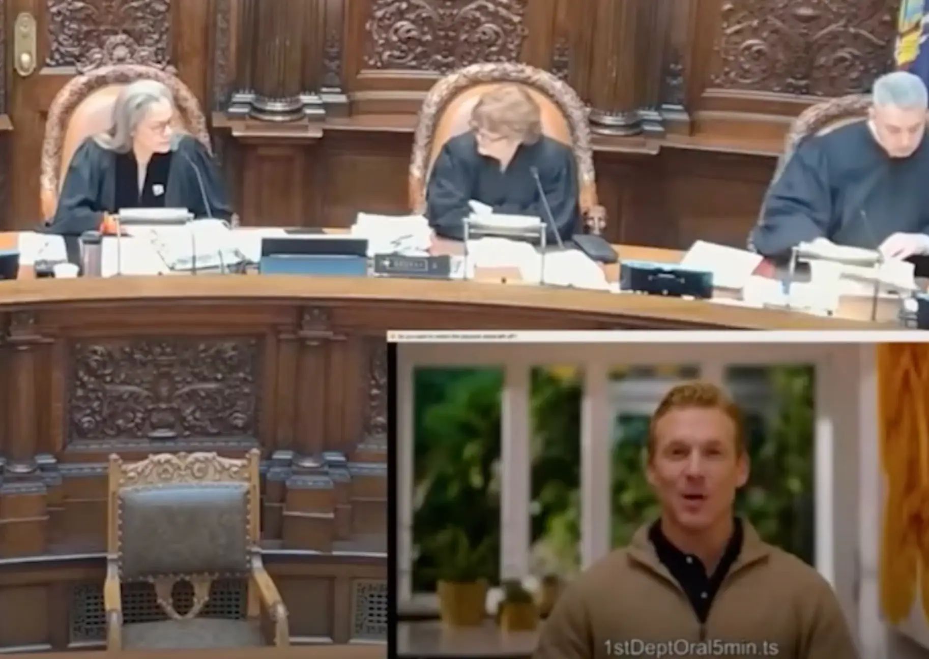 Justice Sallie Manzanet-Daniels, top left, was baffled to find that Dewald called on AI to represent him in court (FOX 5 New York)