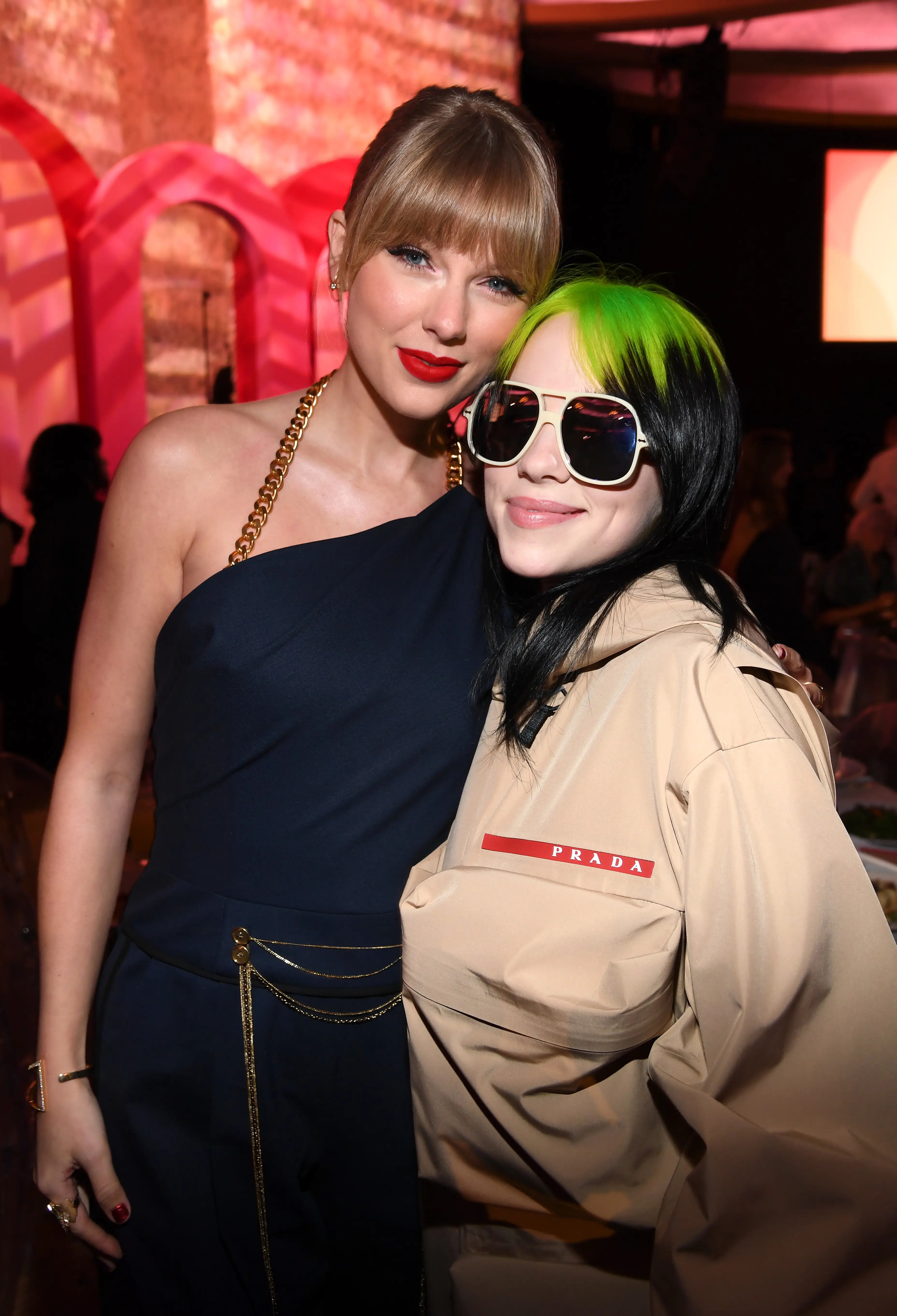 Billie Eilish and Taylor Swift pictured together in 2019. (Kevin Mazur/Getty Images for Billboard)