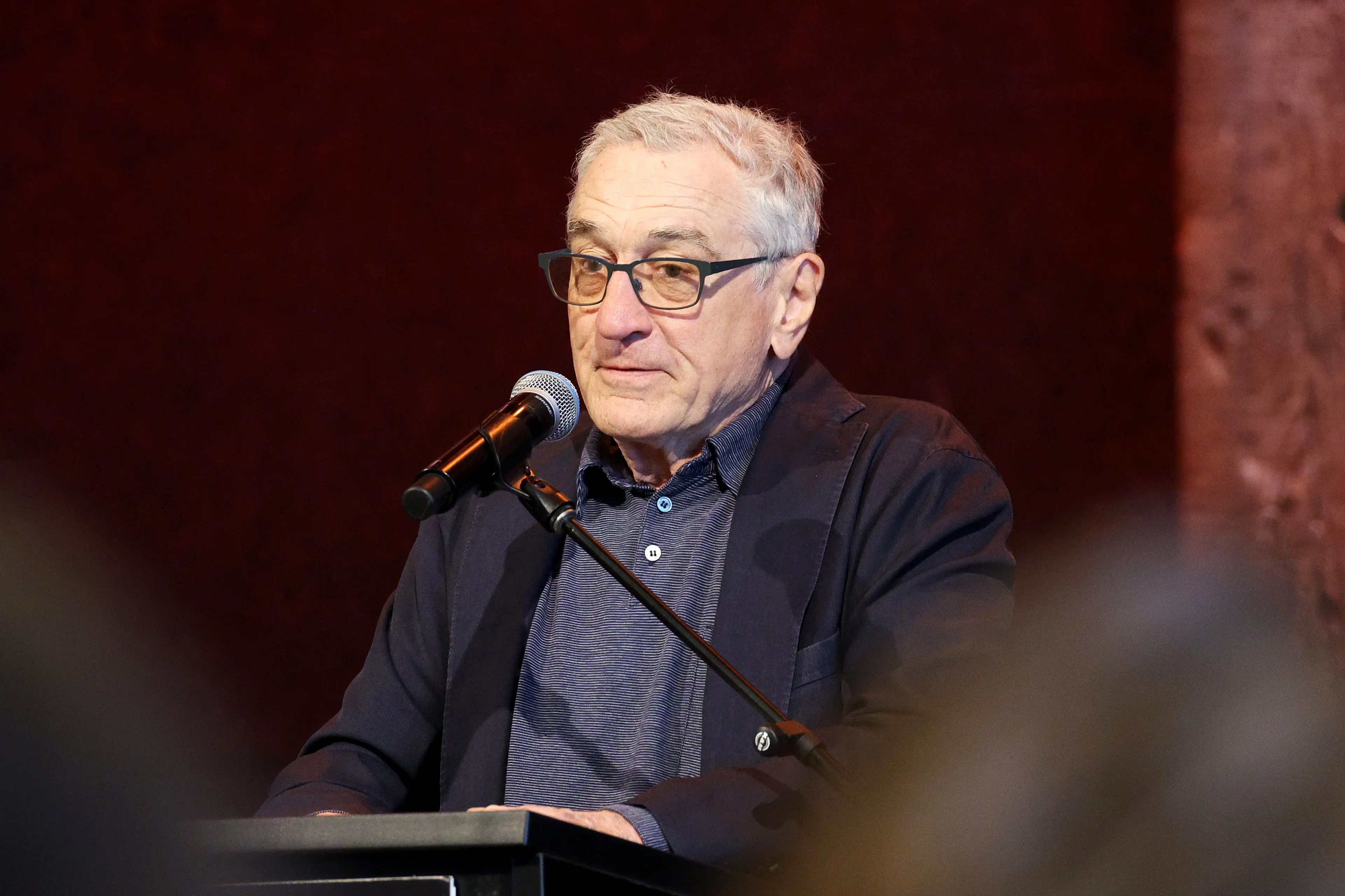 Robert De Niro appeared emotional in the interview.