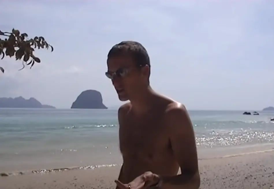 A man unknowingly captured the first waves of the tsunami. (YouTube/Julian Hadden)