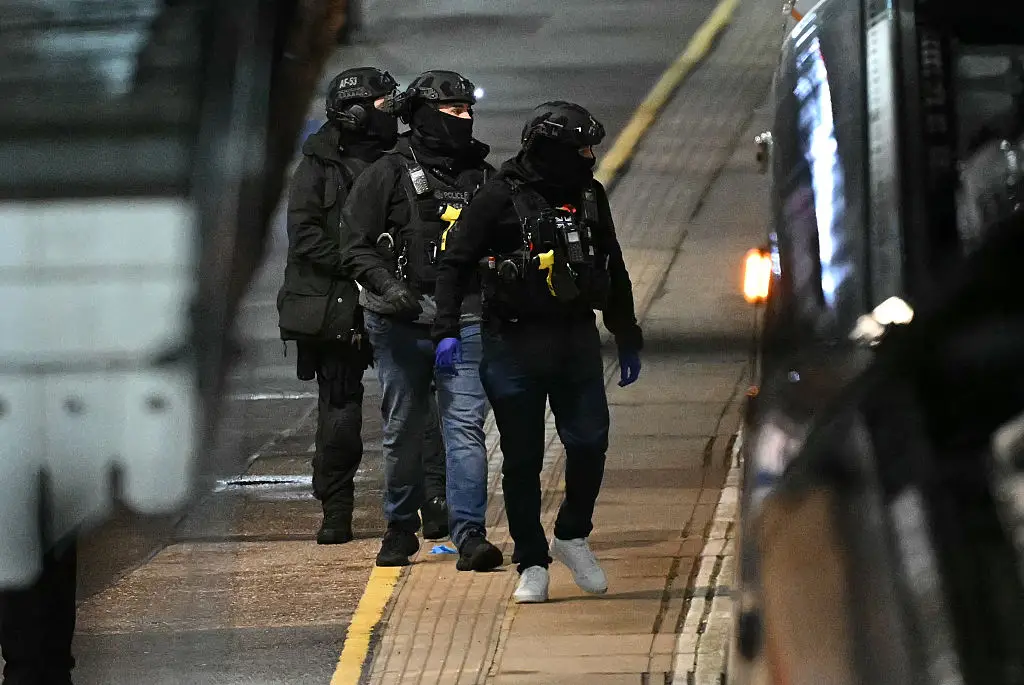 Dozens of witnesses have recalled the moment armed police tasered the alleged suspect (JUSTIN TALLIS/AFP via Getty Images)