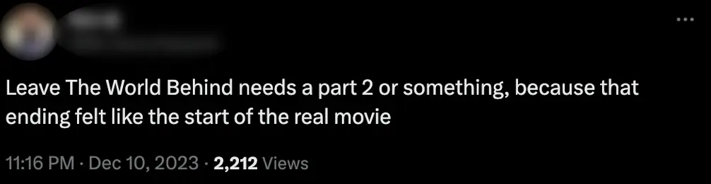 Viewers are all saying the same thing about Leave the World Behind.