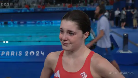 The 19-year-old diver gave a tearful interview after the competition. (BBC)