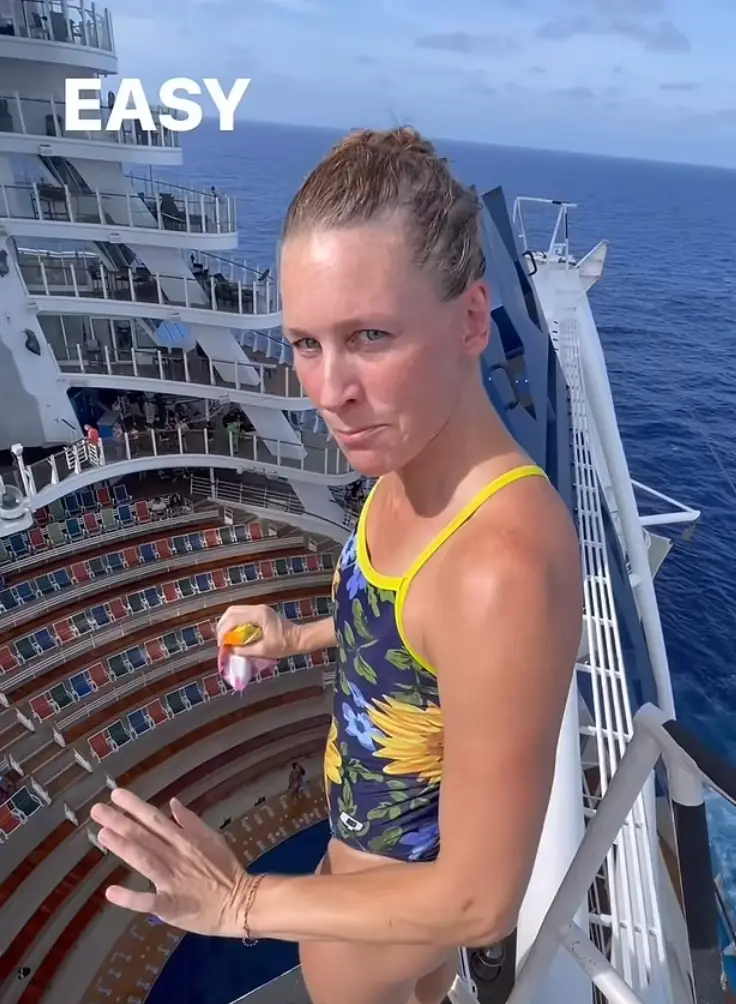 Ginni van Katwijk showed how she gets her thrills while on the Royal Caribbean cruise (Instagram/@adventures_with_ginni)